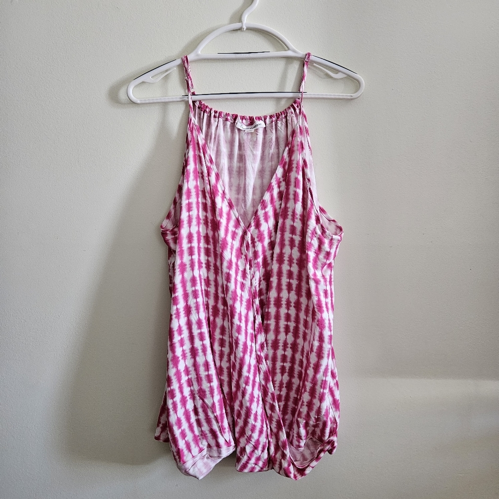 Pretty  Women's Plus Size Tie Dye Halter Wrap Tank Top Blouse 2X - Warehouse One